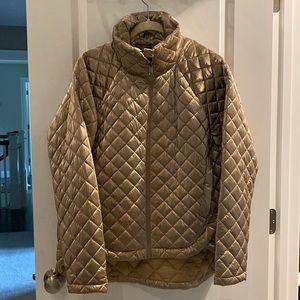 Quilted metallic featherless jacket